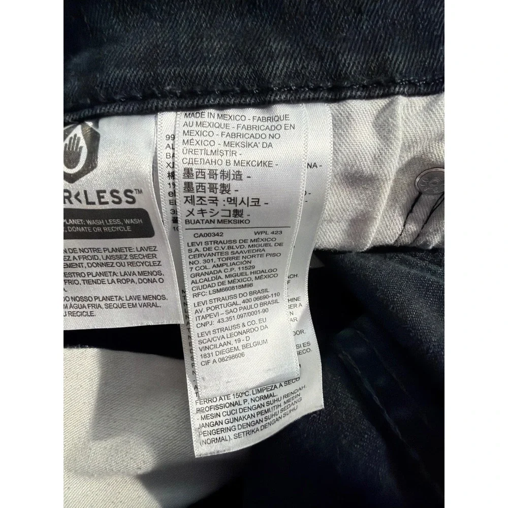 Levi's 514 Straight Fit‎ Jeans Mens 33x32 (Fits 32x31) Black Denim Stretch Pants